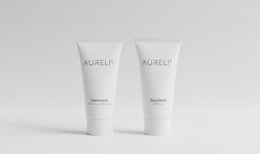 AURELIV  Sample Pack – Facewash + Sunblock Tubes (10ml Each) |
